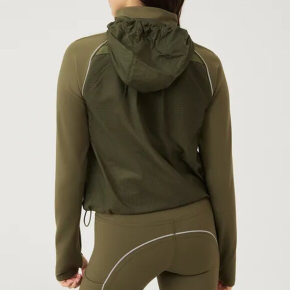 NWT Outdoor Voices FrostKnit Hooded Green Running Jacket - Picture 2 of 16